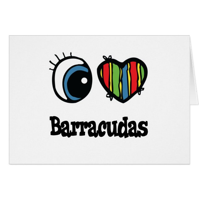 Ich liebe (Herz) Barrakudas (Vorderseite (Horizontal))