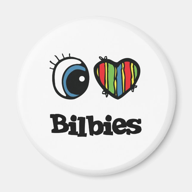 Ich liebe (Herz) Bilbies Magnet (Vorne)