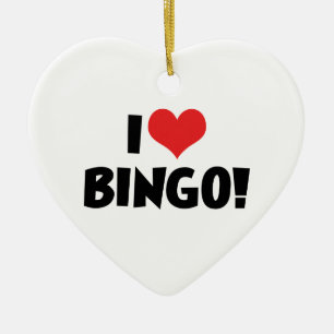 Ich Liebe Herz Bingo! - Bingo Lovers Keramik Ornament