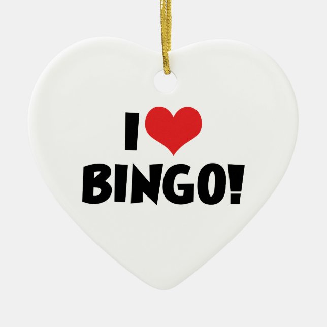 Ich Liebe Herz Bingo! - Bingo Lovers Keramik Ornament (Vorne)