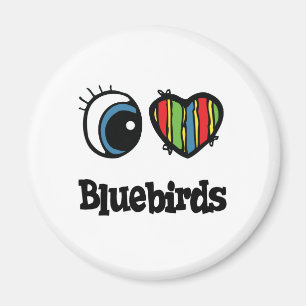 Ich liebe (Herz) Blaue Vögel Magnet