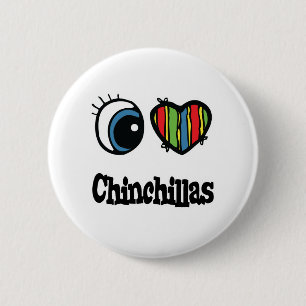 Ich liebe (Herz) Chinchillas Button