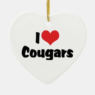 Ich liebe Herz Cougars Keramikornament