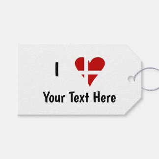 Ich liebe (Herz Dannebrog) Personalisierter Text Geschenkanhänger