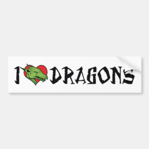 Ich liebe Herz-Drachen Autoaufkleber