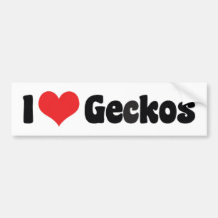 Ich liebe Herz-Geckos Autoaufkleber