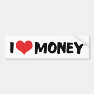 Ich liebe Herz Geld - Business-Unternehmer Autoaufkleber