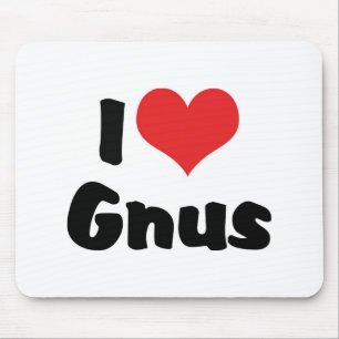 Ich liebe Herz Gnus Mousepad