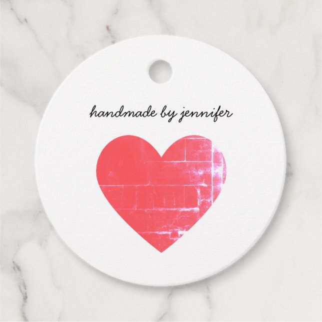 Ich Liebe Herz Handmade by Name Red Heart Einfach Geschenkanhänger (Vorderseite)