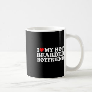 Ich liebe Herz Heißer Bärtiger Freund Einfach Süß Kaffeetasse