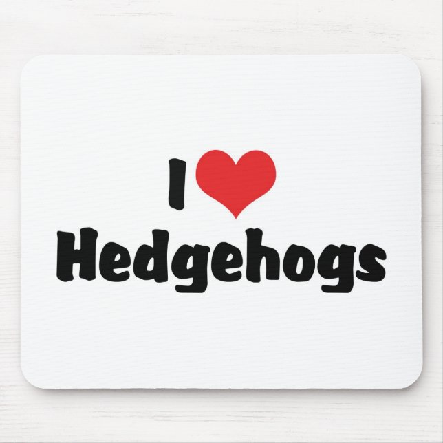 Ich liebe Herz-Igel Mousepad (Vorne)