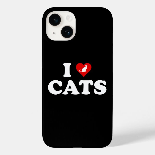 Ich liebe (Herz) Katzen Case-Mate iPhone Hülle (Rückseite)