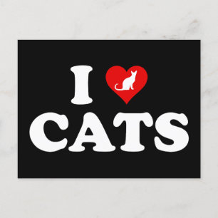 Ich liebe (Herz) Katzen Postkarte
