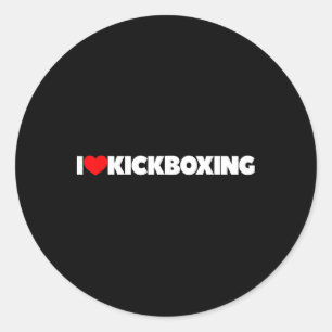 Ich liebe (Herz) Kickboxen Runder Aufkleber