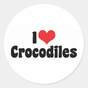 Ich liebe Herz Krokodile - Krokodil Liebhaber Runder Aufkleber