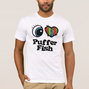 Ich liebe (Herz) Kugelfische T-Shirt