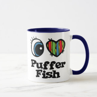 Ich liebe (Herz) Kugelfische Tasse