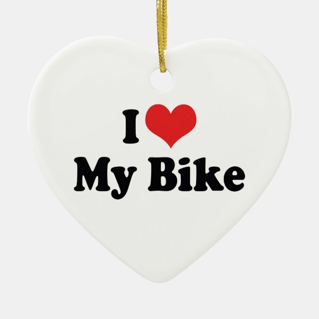 Ich Liebe Herz mein Bike - Fahrrad-Rad Lover Keramikornament (Vorne)