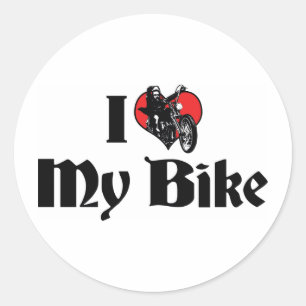 Ich Liebe Herz mein Bike - Fahrrad-Rad Lover Runder Aufkleber