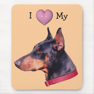 Ich Liebe Herz Mein Doberman Niedlich Mousepad