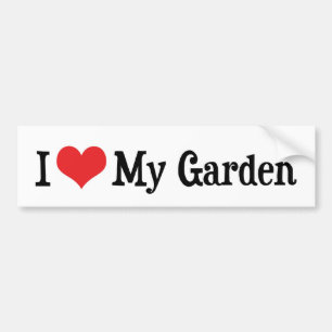 Ich liebe Herz Mein Garten - Blumen Gemüsegarten Autoaufkleber