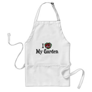 Ich liebe Herz mein Garten - Blumen Gemüsegarten Schürze