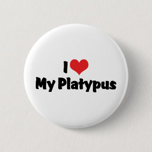 Ich liebe Herz Mein Schnabeltier Button