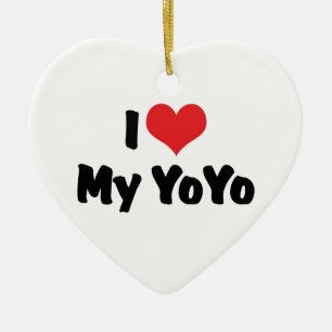 Ich liebe Herz mein YoYo Keramik Ornament