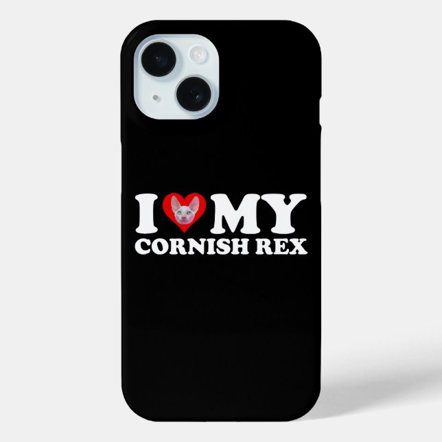 Ich liebe (Herz) meine Cornish Rex Case-Mate iPhone Hülle (Rückseite)