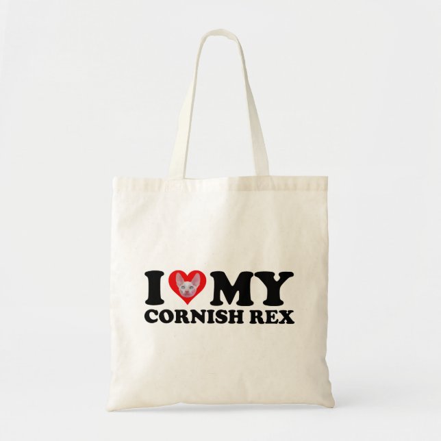 Ich liebe (Herz) meine Cornish Rex Tragetasche (Vorne)