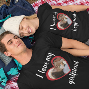 Ich Liebe Herz meine Freundin benutzerdefinierte F T-Shirt