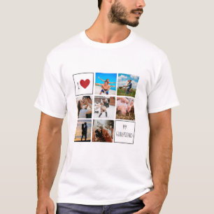 Ich Liebe Herz meine Freundin Foto Collage Paare  T-Shirt