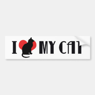 Ich liebe Herz meine Katze - Katzenliebhaber Autoaufkleber
