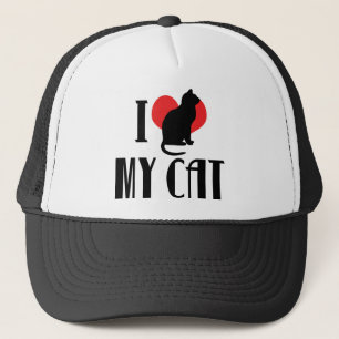 Ich liebe Herz meine Katze - Katzenliebhaber Truckerkappe