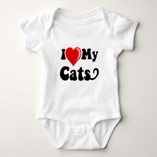 Ich Liebe (Herz) meine Katzen Baby Strampler