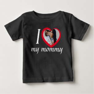 Ich Liebe Herz meine Mama-benutzerdefinierten Foto Baby T-shirt