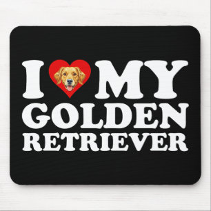 Ich liebe (Herz) meinen Golden Retriever Mousepad