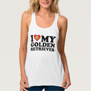 Ich liebe (Herz) meinen Golden Retriever Tank Top