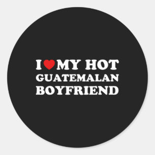 Ich liebe (Herz) meinen heißen guatemaltekischen F Runder Aufkleber
