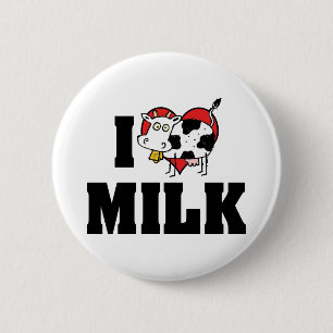 Ich liebe Herz Milch - Kuhsaft Milchliebhaber Button
