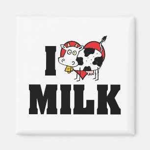 Ich liebe Herz Milch - Kuhsaft Milchliebhaber Magnet