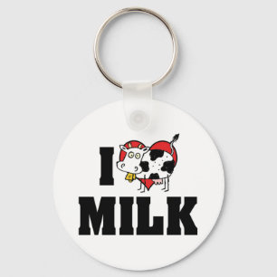 Ich liebe Herz Milch - Kuhsaft Milchliebhaber Schlüsselanhänger
