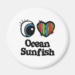 Ich liebe (Herz) Mondfisch Magnet