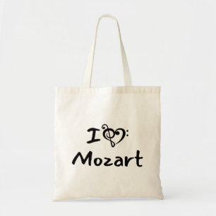 Ich liebe Herz Mozart Klassische Musik Schwarzer T Tragetasche