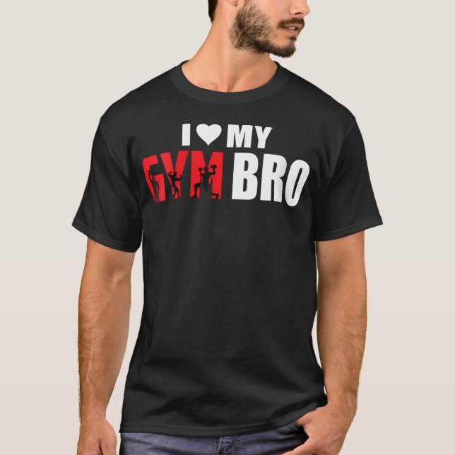 Ich Liebe Herz My Gym Bro Funny Fitness Workout Li T-Shirt (Vorderseite)
