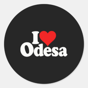 Ich liebe Herz Odesa Odessa Ukraine Ukr  Runder Aufkleber