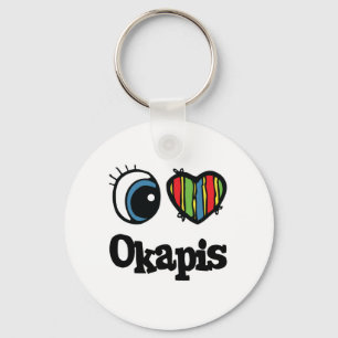 Ich liebe (Herz) Okapis Schlüsselanhänger