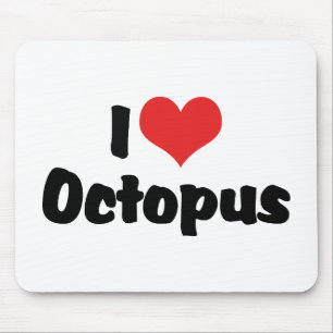 Ich liebe Herz Oktopus Mousepad