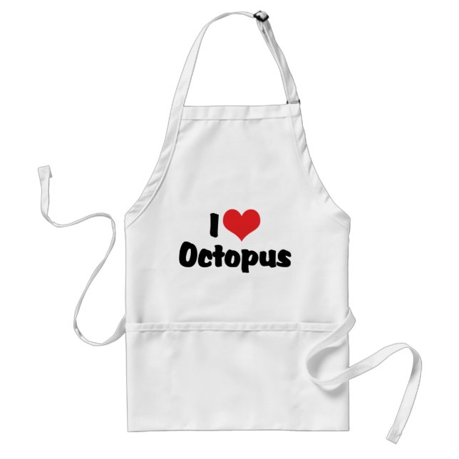 Ich liebe Herz-Oktopus Schürze (Vorne)