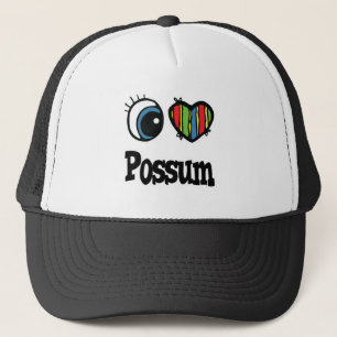 Ich liebe (Herz) Opossum Truckerkappe